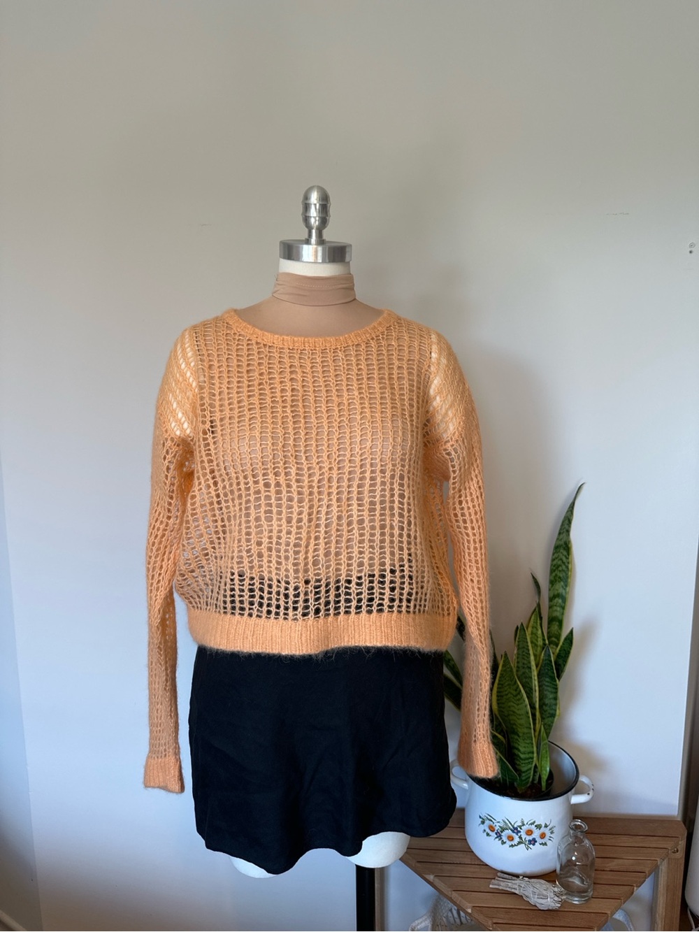 Free People Light & Lofty Alpaca Open Knit Sweater S